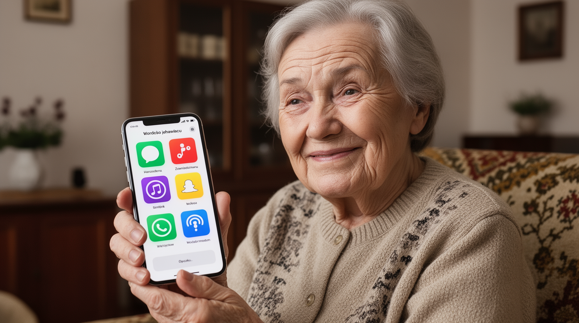 Seniorka z prostym interfejsem BIG Launcher