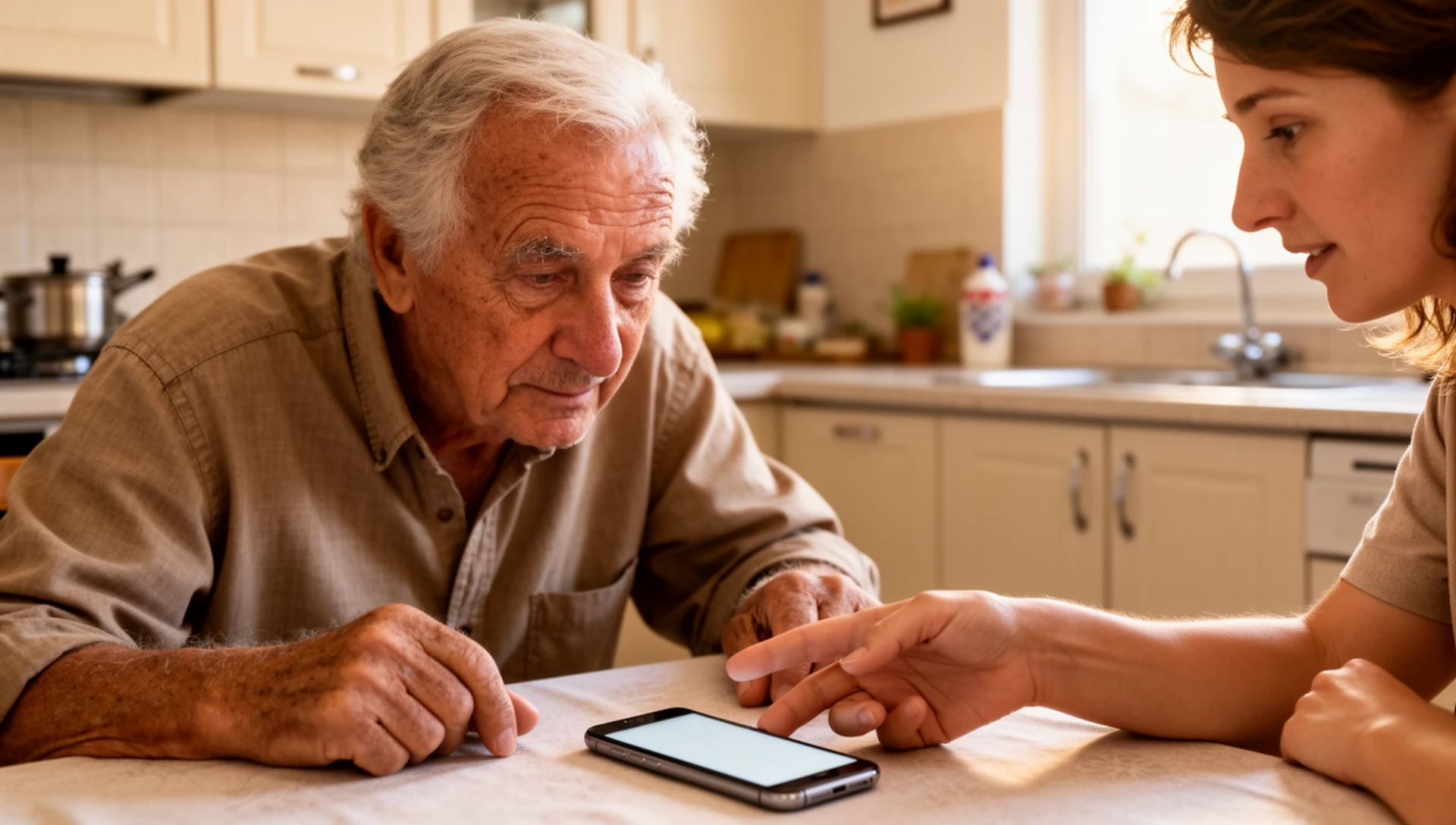 Highlights the family support aspect of simplifying an existing phone, emphasizing calm, trust, and shared focus.