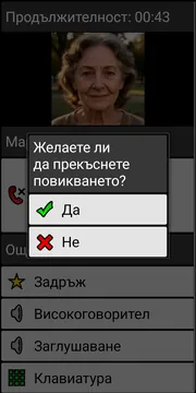 BIG Phone end call dialog screenshot