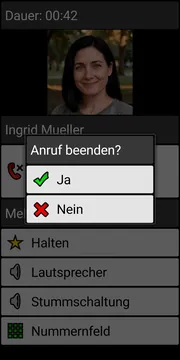 BIG Phone end call dialog screenshot