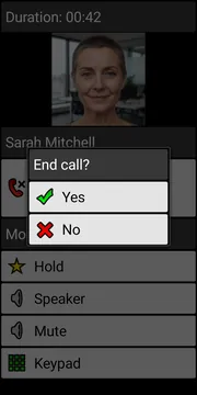 BIG Phone end call dialog screenshot