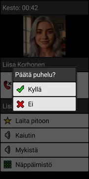 BIG Phone end call dialog screenshot