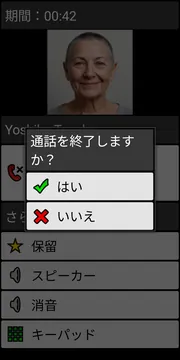 BIG Phone end call dialog screenshot