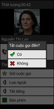 BIG Phone end call dialog screenshot