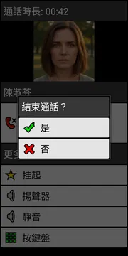 BIG Phone end call dialog screenshot
