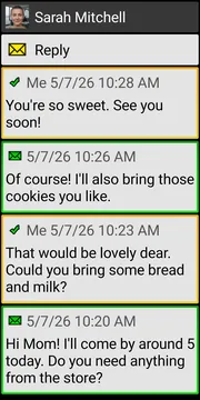 BIG SMS conversation screen in BIG Launcher