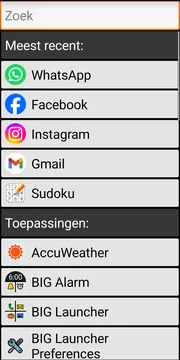 BIG Launcher apps screenshot