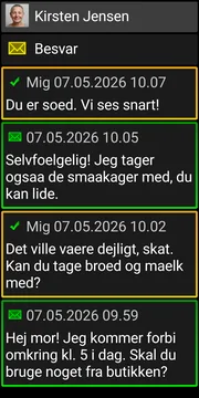 BIG SMS samtalefunktion med mørkt tema