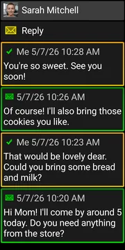 BIG SMS dark-theme conversation screen