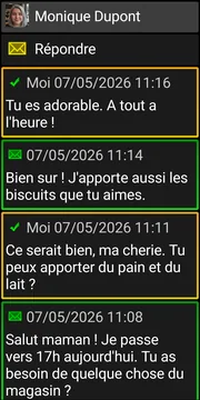 Écran de conversation de BIG SMS thème sombre