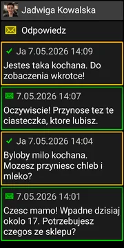 Ekran konwersacji BIG SMS w ciemnym motywie