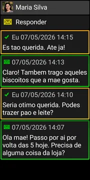 Ecrã de conversa do BIG SMS com tema escuro