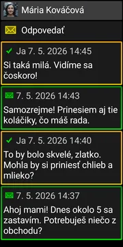 Obrazovka konverzácie BIG SMS s tmavou témou