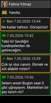 BIG SMS'in koyu temalı sohbet ekranı
