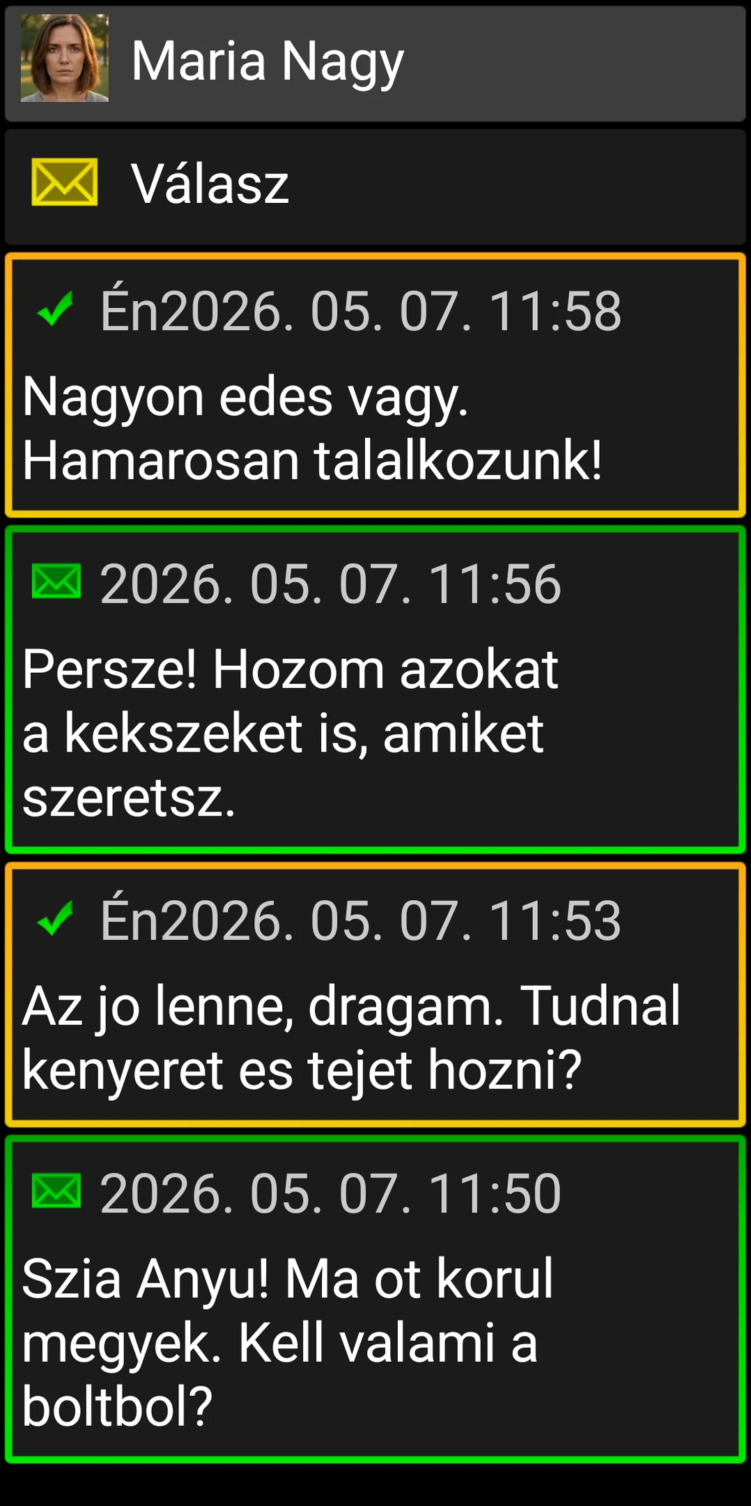 BIG SMS beszélgetés nagy, kontrasztos üzenetkártyákkal