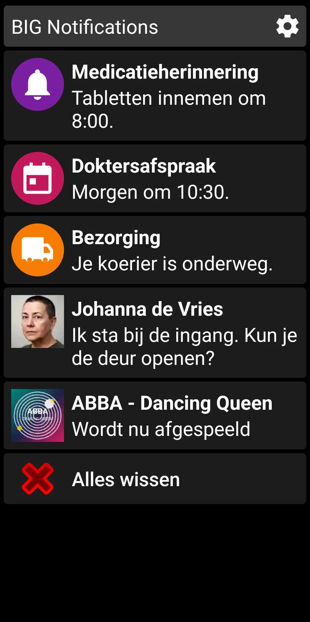 BIG Notifications-lijst met vergrote Android-meldingen