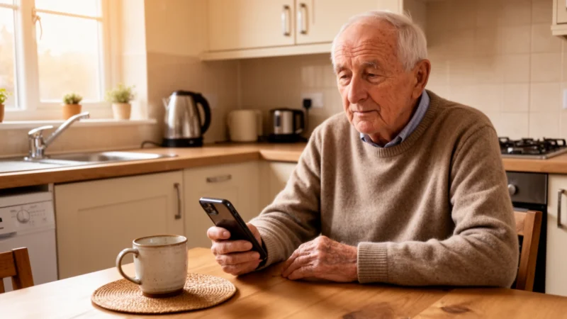 Open a family WhatsApp chat from a large home-screen button