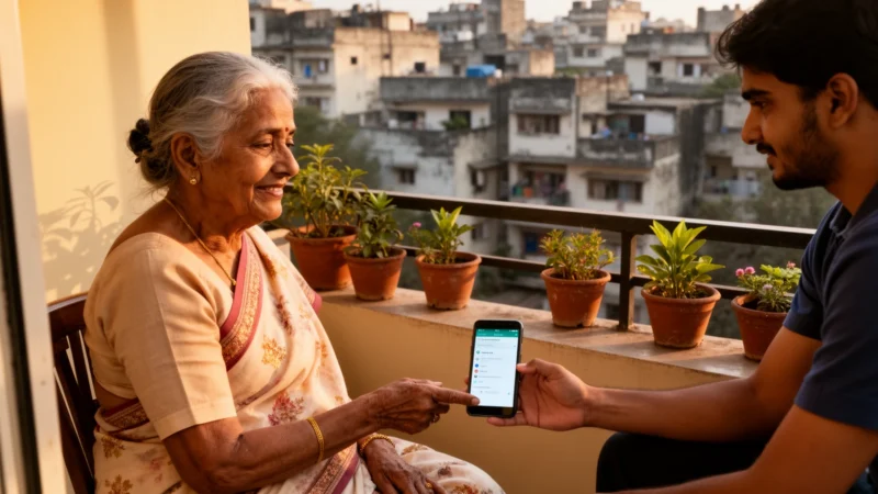 एक बड़े होम-स्क्रीन बटन से परिवार की WhatsApp चैट खोलें