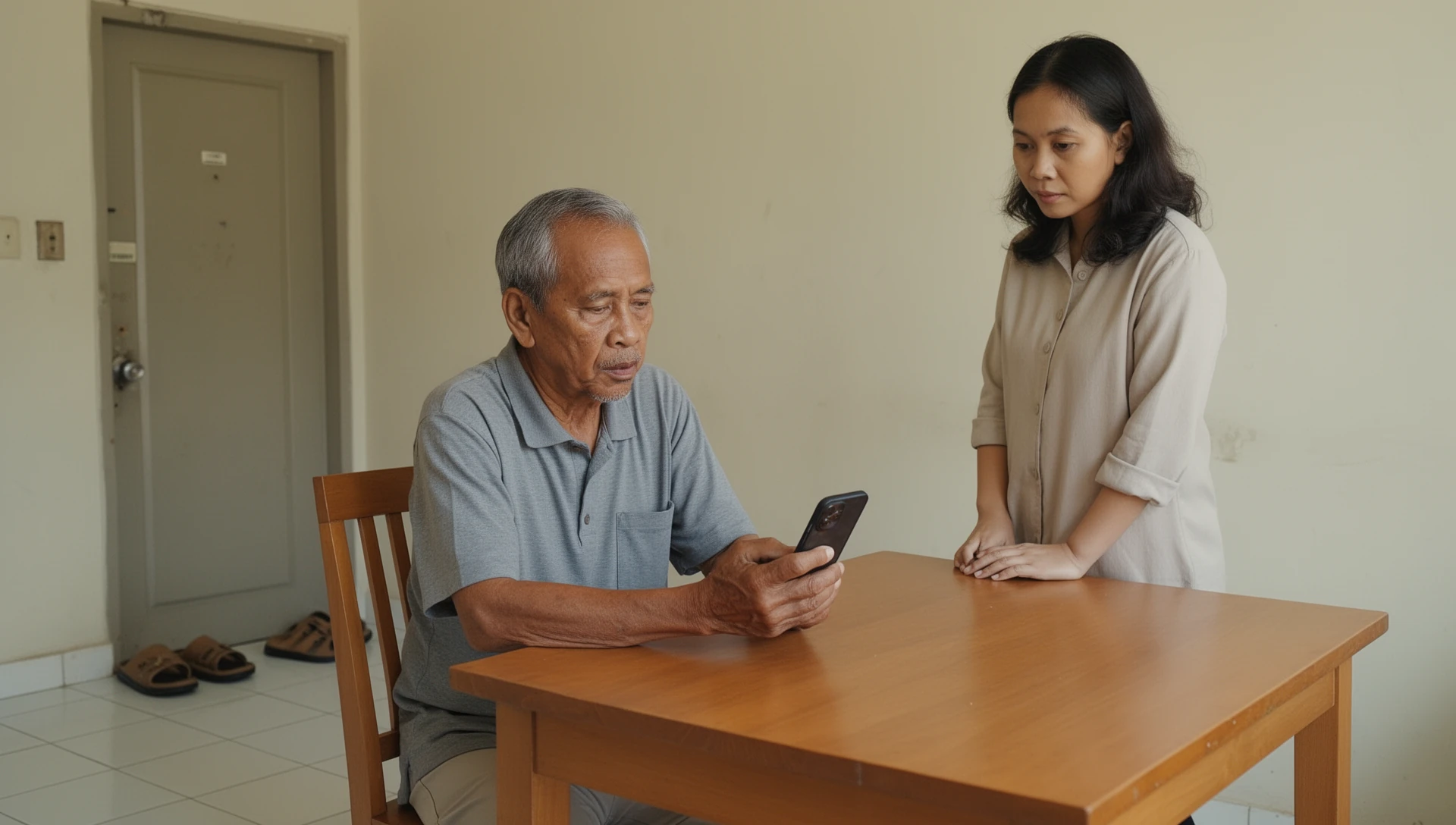 Buka obrolan WhatsApp keluarga dari tombol layar utama yang besar
