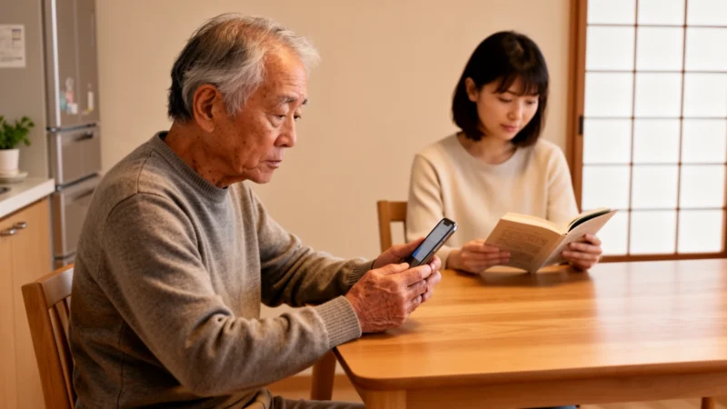 大きなホーム画面ボタンから家族のWhatsAppチャットを開く
